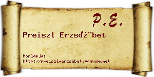 Preiszl Erzsébet névjegykártya
