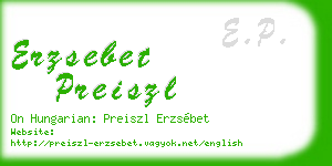 erzsebet preiszl business card