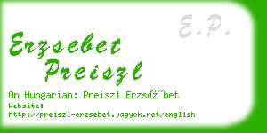 erzsebet preiszl business card